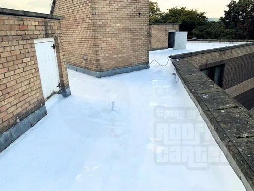 Completed waterproofed flat roof with LAVA 20 coating