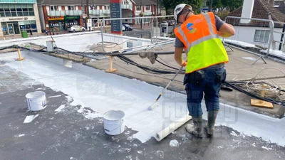 Flat roof sealed with LAVA20 waterproofing system