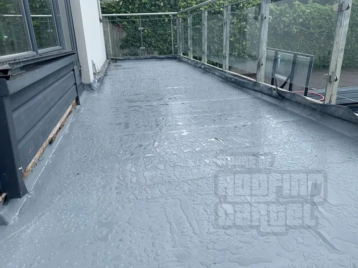 LAVA 20 waterproofing coating applied to a balcony surface